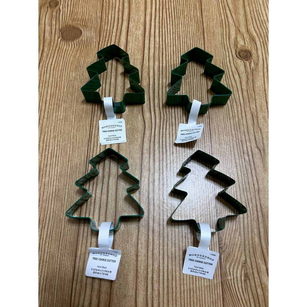 Target Wondershop Metal Cookie Cutters Green Tree Shape Set of 4 NWT Whimsical